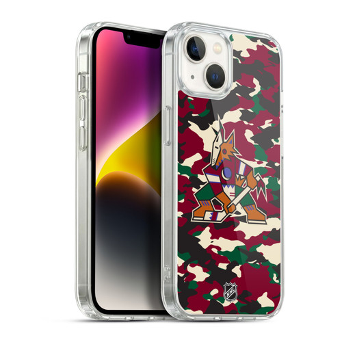 NHL Arizona Coyotes Camouflage Soft Gel Case for Apple iPhone 14 Plus & MagSafe