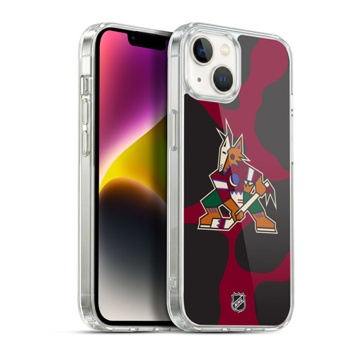 NHL Arizona Coyotes Cow Pattern Soft Gel Case for Apple iPhone 14 Plus & MagSafe