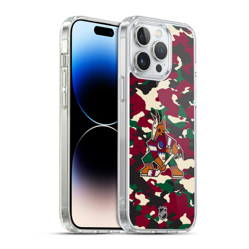 NHL Arizona Coyotes Camouflage Soft Gel Case for Apple iPhone 14 Pro Max & MagSafe
