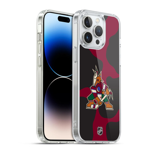 NHL Arizona Coyotes Cow Pattern Soft Gel Case for Apple iPhone 14 Pro Max & MagSafe