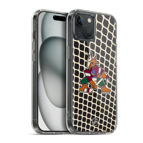 NHL Arizona Coyotes Net Pattern Soft Gel Case for Apple iPhone 15 Plus & MagSafe