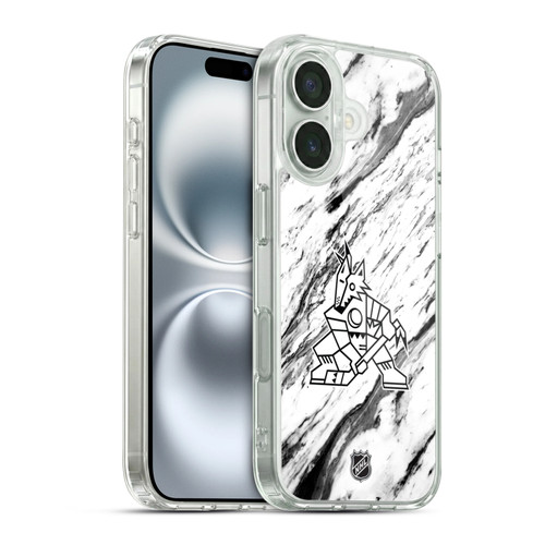 NHL Arizona Coyotes Marble Soft Gel Case for Apple iPhone 16 & MagSafe