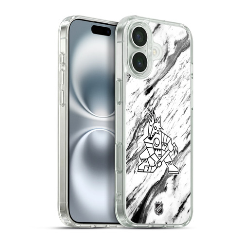 NHL Arizona Coyotes Marble Soft Gel Case for Apple iPhone 16 Plus & MagSafe