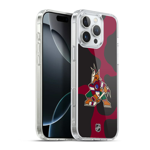 NHL Arizona Coyotes Cow Pattern Soft Gel Case for Apple iPhone 16 Pro Max & MagSafe