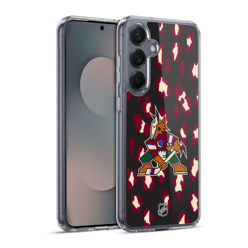 NHL Arizona Coyotes Leopard Pattern Soft Gel Case for Samsung Galaxy S25+ & MagSafe