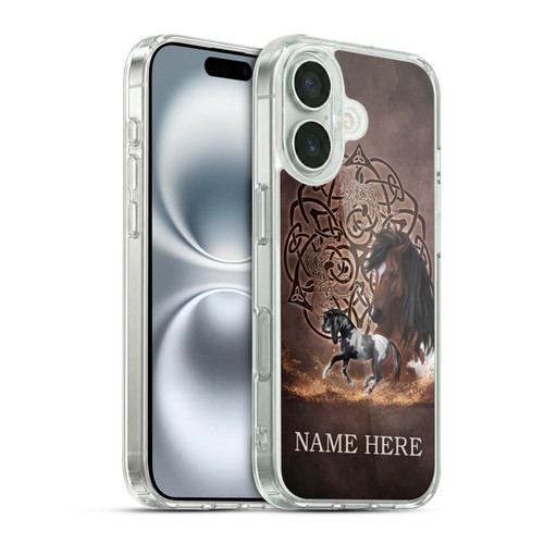 Custom Customised Personalised Brigid Ashwood Name and Initial Horse Soft Gel Case for Apple iPhone 16 & MagSafe
