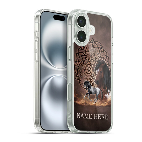 Custom Customised Personalised Brigid Ashwood Name and Initial Horse Soft Gel Case for Apple iPhone 16 Plus & MagSafe