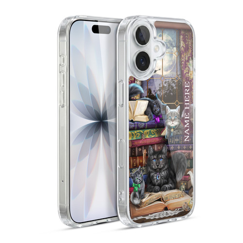 Custom Customised Personalised Brigid Ashwood Name and Initial Storytime Cats And Books Soft Gel Case for Apple iPhone 17