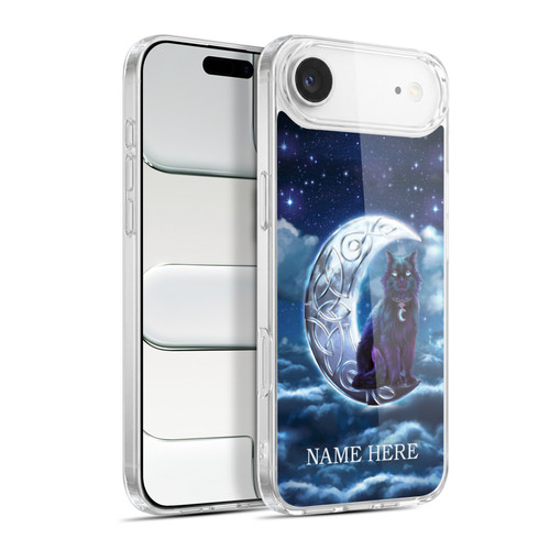 Custom Customised Personalised Brigid Ashwood Name and Initial Black Cat Soft Gel Case for Apple iPhone 17 Air