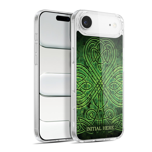 Custom Customised Personalised Brigid Ashwood Name and Initial Irish Shamrock Soft Gel Case for Apple iPhone 17 Air