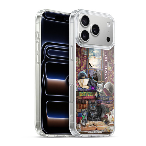 Custom Customised Personalised Brigid Ashwood Name and Initial Storytime Cats And Books Soft Gel Case for Apple iPhone 17 Pro Max