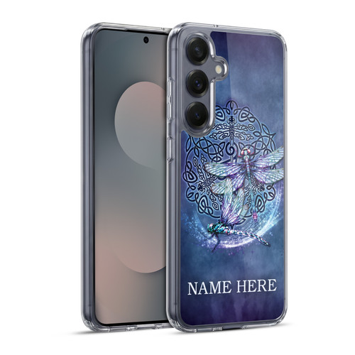 Custom Customised Personalised Brigid Ashwood Name and Initial Dragonfly Soft Gel Case for Samsung Galaxy S25+ & MagSafe