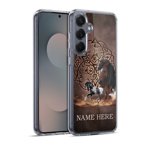 Custom Customised Personalised Brigid Ashwood Name and Initial Horse Soft Gel Case for Samsung Galaxy S25+ & MagSafe