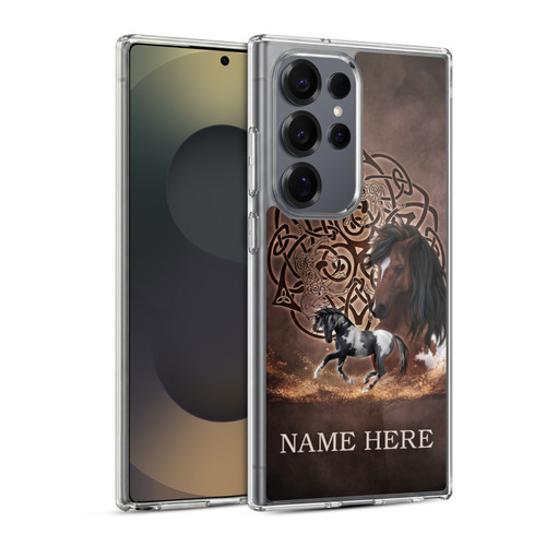 Custom Customised Personalised Brigid Ashwood Name and Initial Horse Soft Gel Case for Samsung Galaxy S25 Ultra & MagSafe