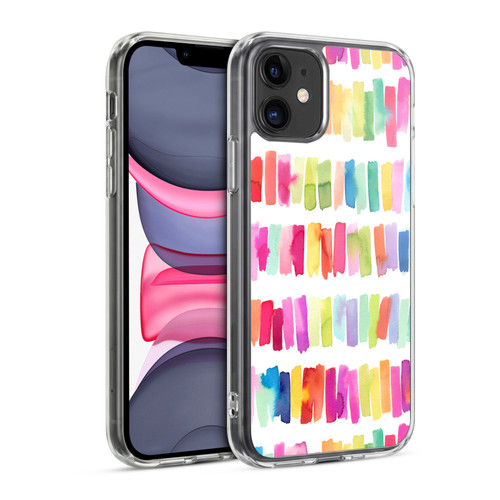 Ninola Colorful Geometric Rainbow Brushstrokes Soft Gel Case for Apple iPhone 11