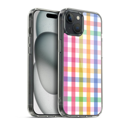 Ninola Colorful Geometric Gingham Soft Gel Case for Apple iPhone 15 Plus & MagSafe