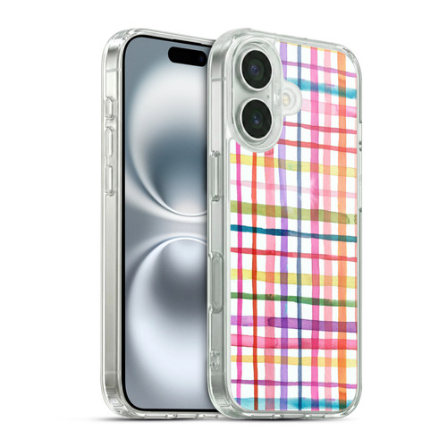 Ninola Colorful Geometric Summer Gingham Soft Gel Case for Apple iPhone 16 & MagSafe