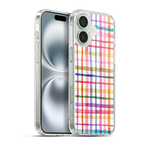 Ninola Colorful Geometric Summer Gingham Soft Gel Case for Apple iPhone 16 Plus & MagSafe
