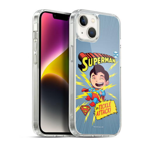 Super Friends DC Comics Toddlers Comic Covers Superman 2 Soft Gel Case for Apple iPhone 14 Plus & MagSafe