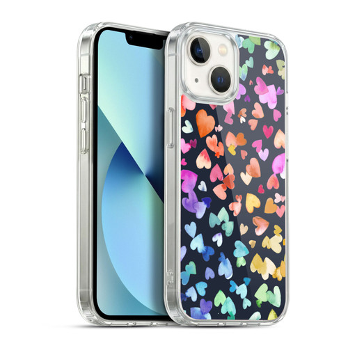 Ninola Colorful Valentines Hearts Black Soft Gel Case for Apple iPhone 13