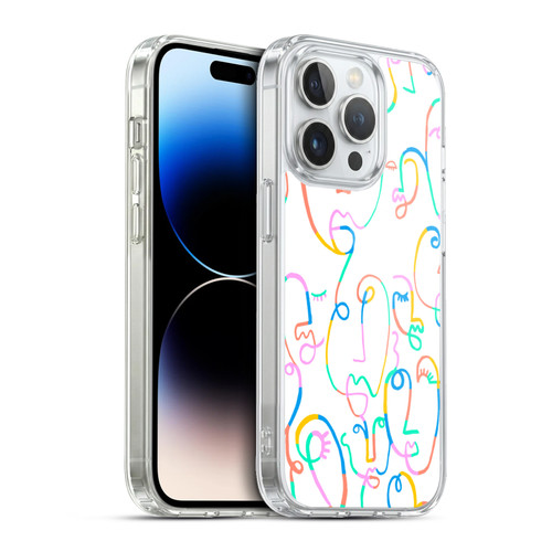 Ninola Colorful Faces White Soft Gel Case for Apple iPhone 13 Pro & MagSafe