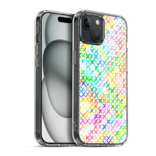 Ninola Colorful Summer Crosstitch Soft Gel Case for Apple iPhone 15 Plus & MagSafe