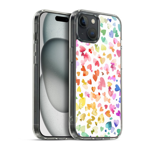 Ninola Colorful Valentines Hearts Soft Gel Case for Apple iPhone 15 Plus & MagSafe