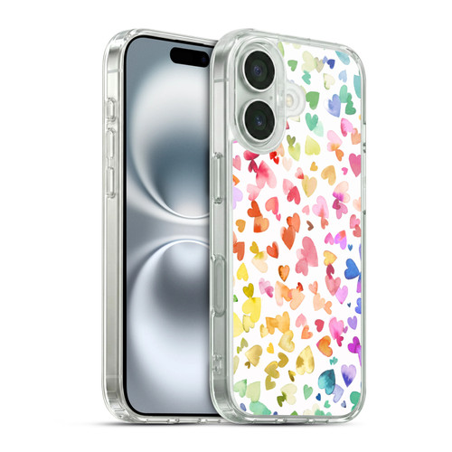 Ninola Colorful Valentines Hearts Soft Gel Case for Apple iPhone 16 & MagSafe