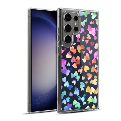 Ninola Colorful Valentines Hearts Black Soft Gel Case for Samsung Galaxy S23 Ultra 5G & MagSafe