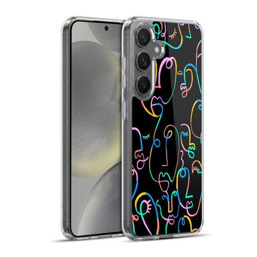 Ninola Colorful Faces Black Soft Gel Case for Samsung Galaxy S24+ 5G & MagSafe