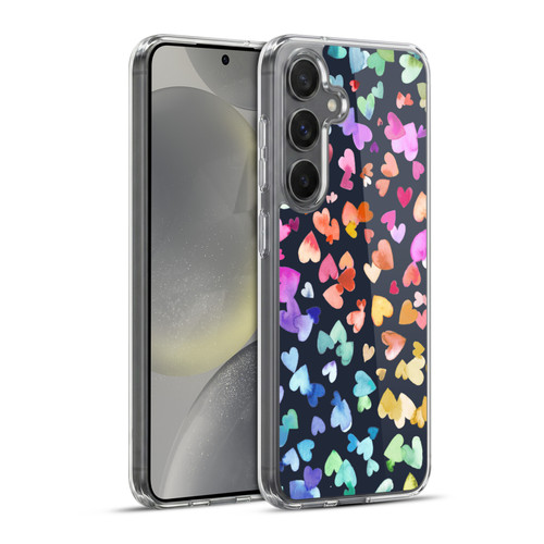 Ninola Colorful Valentines Hearts Black Soft Gel Case for Samsung Galaxy S24+ 5G & MagSafe