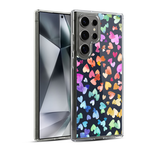 Ninola Colorful Valentines Hearts Black Soft Gel Case for Samsung Galaxy S24 Ultra 5G & MagSafe