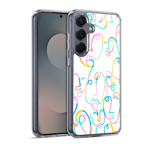 Ninola Colorful Faces White Soft Gel Case for Samsung Galaxy S25 & MagSafe