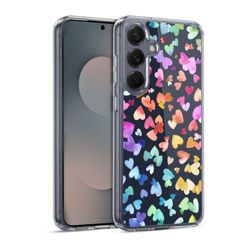 Ninola Colorful Valentines Hearts Black Soft Gel Case for Samsung Galaxy S25 & MagSafe