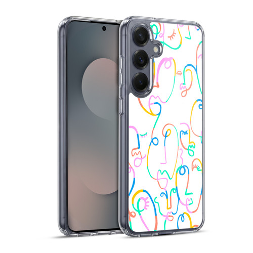 Ninola Colorful Faces White Soft Gel Case for Samsung Galaxy S25+ & MagSafe