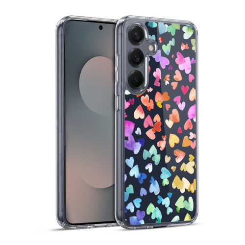 Ninola Colorful Valentines Hearts Black Soft Gel Case for Samsung Galaxy S25+ & MagSafe