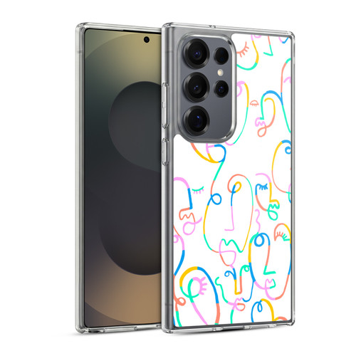 Ninola Colorful Faces White Soft Gel Case for Samsung Galaxy S25 Ultra & MagSafe