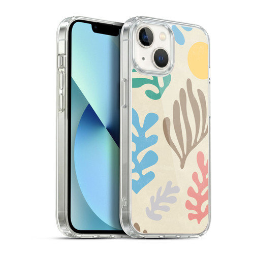 Ninola Freeform Patterns Artistic Modern Leaves Soft Gel Case for Apple iPhone 13
