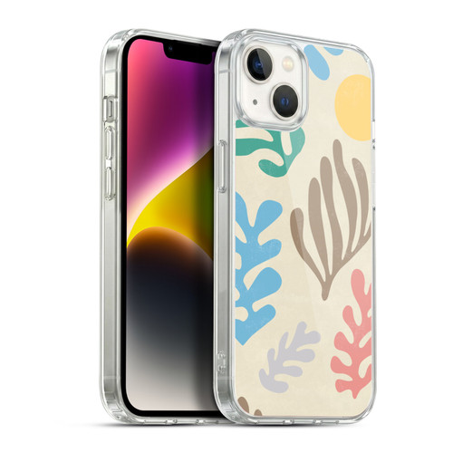 Ninola Freeform Patterns Artistic Modern Leaves Soft Gel Case for Apple iPhone 14 Plus & MagSafe