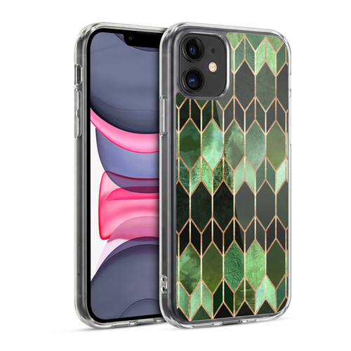 Elisabeth Fredriksson Geometric Design And Pattern Green Stained Glass Soft Gel Case for Apple iPhone 11