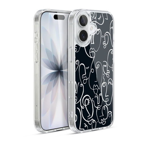 Ninola Freeform Patterns Faces Lineart Soft Gel Case for Apple iPhone 17