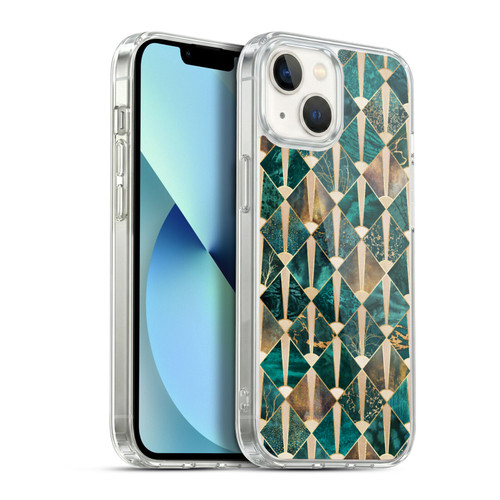 Elisabeth Fredriksson Geometric Design And Pattern Art Deco Tiles - Ocean Soft Gel Case for Apple iPhone 13