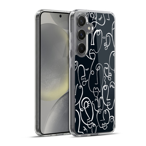 Ninola Freeform Patterns Faces Lineart Soft Gel Case for Samsung Galaxy S24+ 5G & MagSafe