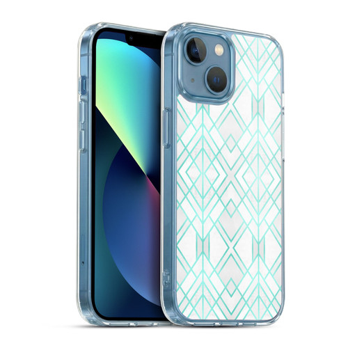 Elisabeth Fredriksson Geometric Design And Pattern Turquoise Geo Soft Gel Case for Apple iPhone 13 Mini & MagSafe