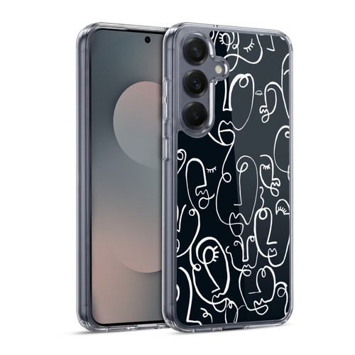 Ninola Freeform Patterns Faces Lineart Soft Gel Case for Samsung Galaxy S25 & MagSafe