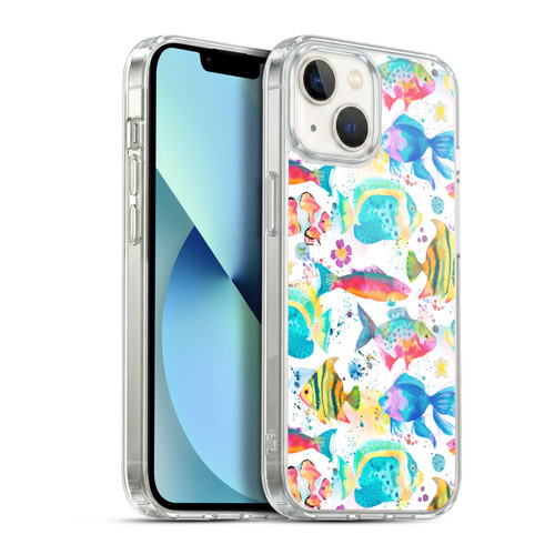 Ninola Ocean Watercolor Fishes Soft Gel Case for Apple iPhone 13
