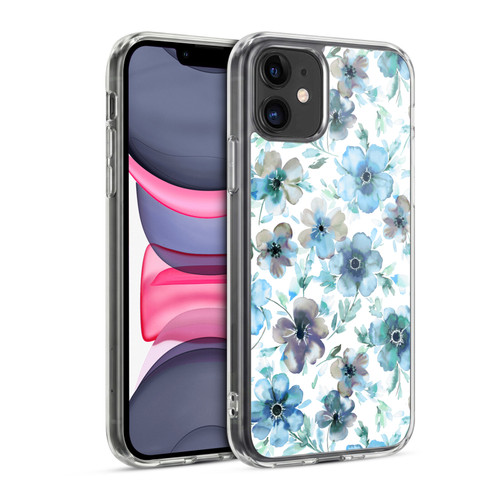 Ninola Pastel Beautiful Floral Blue Anemones Tulip Soft Gel Case for Apple iPhone 11
