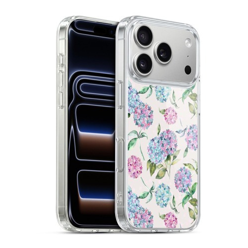 Ninola Pastel Beautiful Floral Magic Hydrangea Soft Gel Case for Apple iPhone 17 Pro