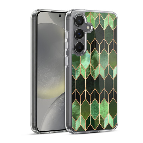 Elisabeth Fredriksson Geometric Design And Pattern Green Stained Glass Soft Gel Case for Samsung Galaxy S24 5G & MagSafe