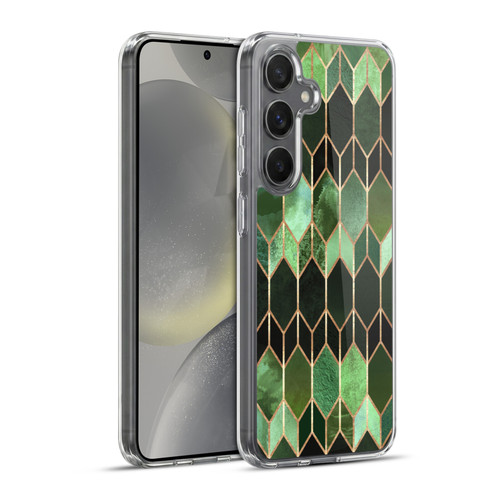 Elisabeth Fredriksson Geometric Design And Pattern Green Stained Glass Soft Gel Case for Samsung Galaxy S24+ 5G & MagSafe